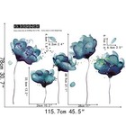 Rw-2003 Removeable 3d Blue Dream Flower Wall Stickers Diy Home Wall Decoration