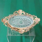 Vintage Mid Century Modern Floral Gold Toned French Style Ring Dish