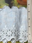 Antique French White On White Embroidered Trim Scallop Edges 4 Yards X 4-1 2 