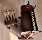 Antique Wooden Handmade Baby Doll Rocking Crib   Rocking Chair 