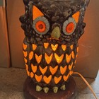 Mid-century Is Large Ceramic Owl Table Lamp Light Up See Through
