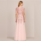 Adrianna Papell Blush Pink Beaded Tulle Gown Nwt Embellished Formal Dress Sz 12