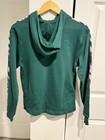 Adidas Hoodie Women s Xs Collegiate Green Vibrant Print 3 Stripes New