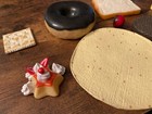 Fake Faux Replica Food Prop Donut Bread Tortilla Cracker Display Realistic Set