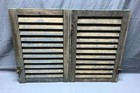 Antique Pair Small Window Wood Louvered House Shutters 15x22 Vtg Chic 380-26b