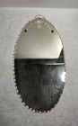 Antique Frameless Scalloped Edge Etched Wall Mirror 1920s  Art Deco See Photos 