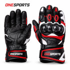 Guanti Moto Racing In Pelle Con Protezione Nocche In Carbonio Biker Sport