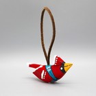 Navajo Folk Art-red Cardinal Ornament By Monty Begaye-native American
