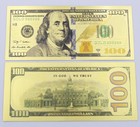 Wholesale 100 Pcs New   100 Dollar Color Gold Money Banknotes Crafts Prop Gift