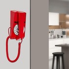 Artisam Cored Red Wall Phone  Old Fashion Rotary Dial Wall-mounted Telephone