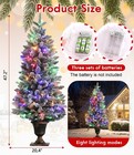 Dewur Pre-lit Artificial Mini Christmas Tree Warm White Led Lights Colorful L   