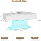 White High Gloss Led Coffee Table Wooden Living Room Furniture Cocktail Table Us