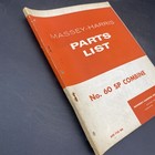 1953 Massey-harris No  60 Sp Combine 10-12 Ft  Auger pickup Table Parts List
