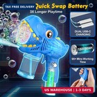 Bubble Machine Gun Kids Toys 2 Pack Rechargeable Bubble Guns With 4 Solutions Bu