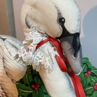 Vintage Wild Swan Soft Sculpture Swan Christmas Decor 14   x 14    Wreath