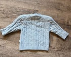 Elegant Baby Blue Cable-knit Cardigan Sweater 6 Months Cotton Button Crew