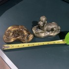 Banthrico Inc  Vtg Chicago Metal Hound Dog   Poodle Coin Banks - Gold Tone