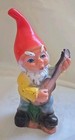 Vintage Gnome Elf With Guitar Hard Rubber Figure 1944