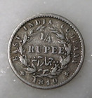 East India Company 1840 Queen Victoria Indian 1 4 Rupee  917 Silver Collectable