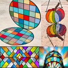 12 Sheets Transparent Stained Glass Sheet Rainbow Colors