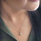 2ct Round Simulated Diamond Pendant Necklace In 14k White Gold Sterling Silver