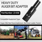 Heavy Duty Auger Bit Adapter Conversion 2 Inch Female Hex To 2-9 16  Male Round