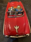 7     Tin Friction Car With Driver And Dog Passenger Rare Japan