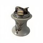 Vintage Evans Fine China Ceramic Table Lighter White Wheat Motif Refillable Gas