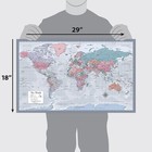 Laminated World Map Poster - Wall Chart Of Earth - 18  X 29   Purple