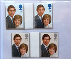 Gb Royal Wedding 1981 Gutter Blocks   Traffic Light Margins Mnh Diana Stamps