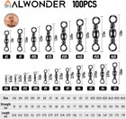 100-pack Fishing Barrel Swivels High Strength Stainless Solid Ring Brass Barrel