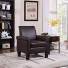 Pu Leather Arm Chair Modern Accent Sofa Seat Living Room Leisure Furniture
