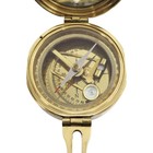 Antique Brass Nautical Brunton Compass  With Wooden Box