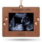  2025 Tiny Miracle Christmas Ornament Sonogram Picture Frame Baby s First Wood