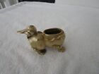 Rare Unusual  bird Head Brass Metal Footed Planter With Backward Feet  clean  