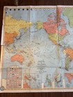 Wwii Era World Map 1940s Vintage School Map Mercator Projection Original B4
