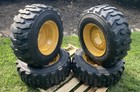 4-12-16 5 Sks-1 Skid Steer Tires rims wheels For Cat   More 12x16 5-14ply