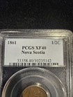 1861 Nova Scotia Half Cent Nice Original Pcgs Graded Xf40 Km-7 Mintage 400k