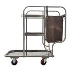 Multifunction Cleaning Janitorial Trolley 3 Layers Janitor Cart With Cloth Bag
