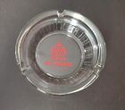 Trump Taj Mahal Casino- Resort Ash Tray Red Print Clear Glass Souvenir  lp24 