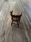 Vintage Dollhouse Miniature Wood Round Back Chair Furniture
