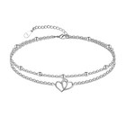 Adjustable 925 Sterling Silver Ankle Bracelet For Women  Boho Layered Foot Chain