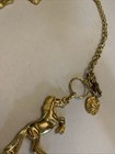 Vintage Kenneth Jay Lane Kjl Gold Tone 6 Horses Belt  39 Inches Long Approximate