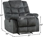 Ebello Soft Fabric Manual Recliner Chair With Overstuffed Backrest And Armrest
