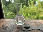 Vintage Lucite Ribbed Globe Vase  Mid Century Modern Acrylic Decor Mcm