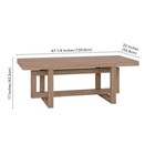 Breslow 47  Wide Rectangular Coffee Table In Antiqued Gray Oak