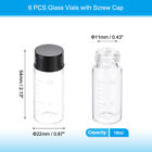 6pcs 10ml Small Clear Glass Vials With Black Screw Cap Glass Graduated