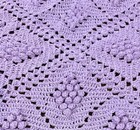 Rectangular Square Lavender Purple Retro Hand Crocheted Doily 12    X 11 5    3d