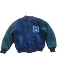 Vtg Disney Varsity Wool Bomber Jacket  Youth 14 16 Mickey Football Usa Made Rare
