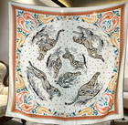 70  Cashmere 30  Silk Wrap Scarf Cheetah Print Double Face Shawl 135x135cm New